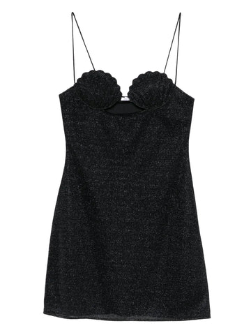 Oseree Shell Detail Glitter Embellished Dress
