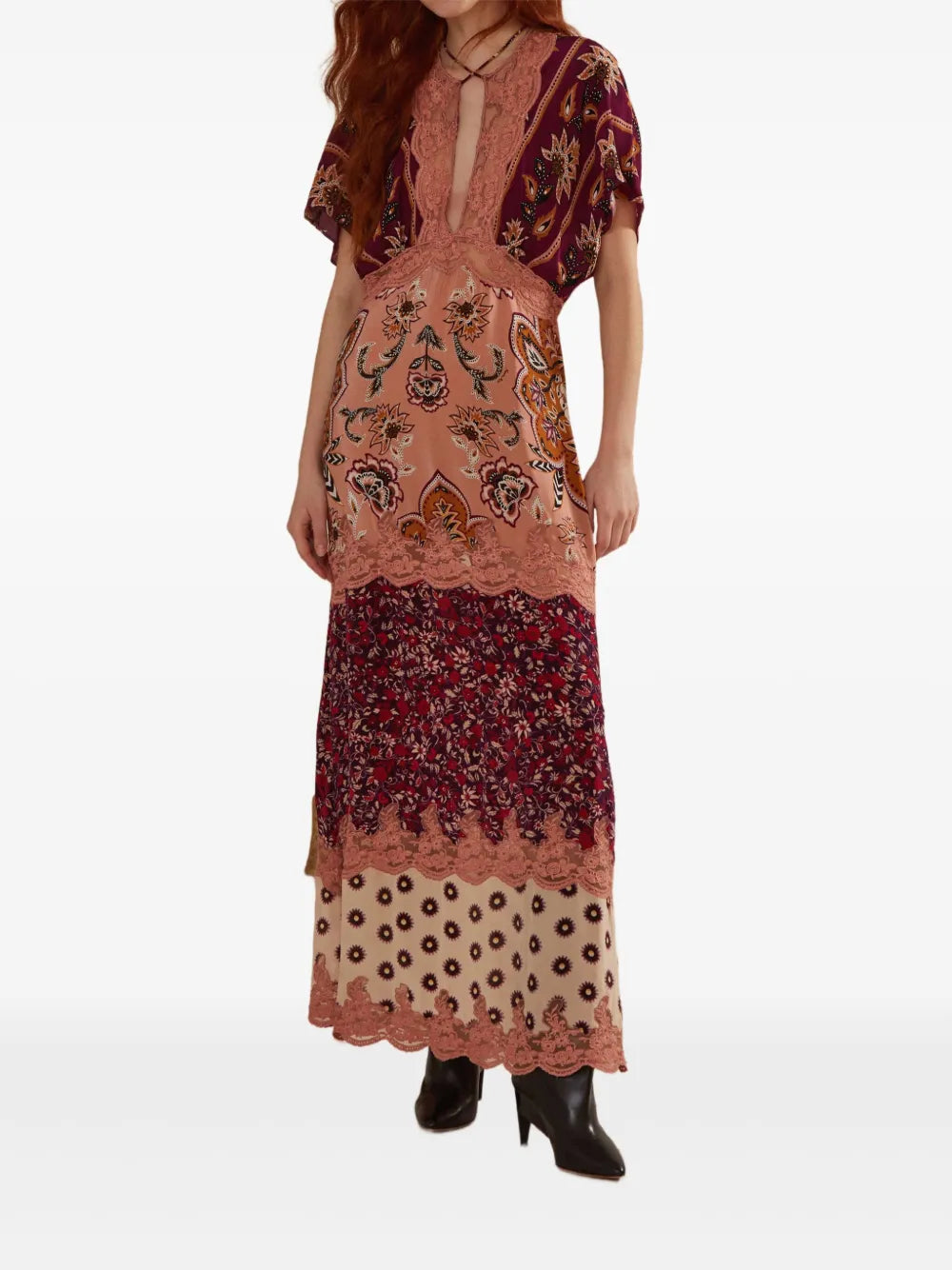 Farm Rio Glam Tapestry Floral Lace Dress