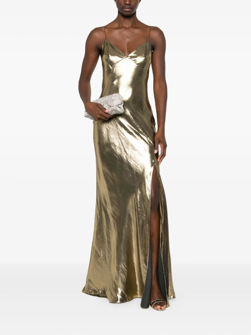 Self Portrait Metallic Effect Maxi Dress