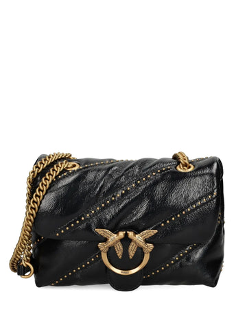 Pinko Studded Leather Shoulder Bag