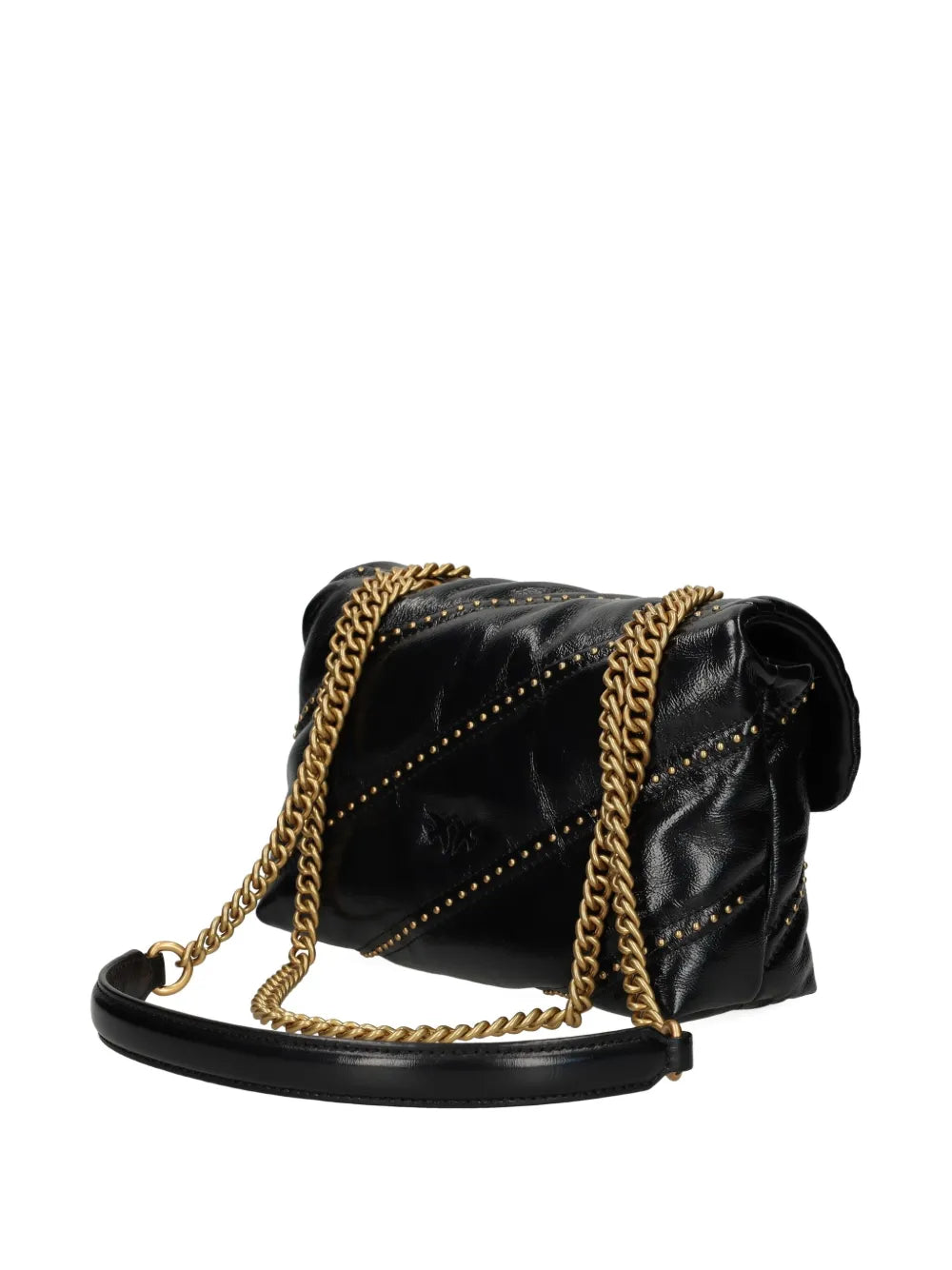 Pinko Studded Leather Shoulder Bag