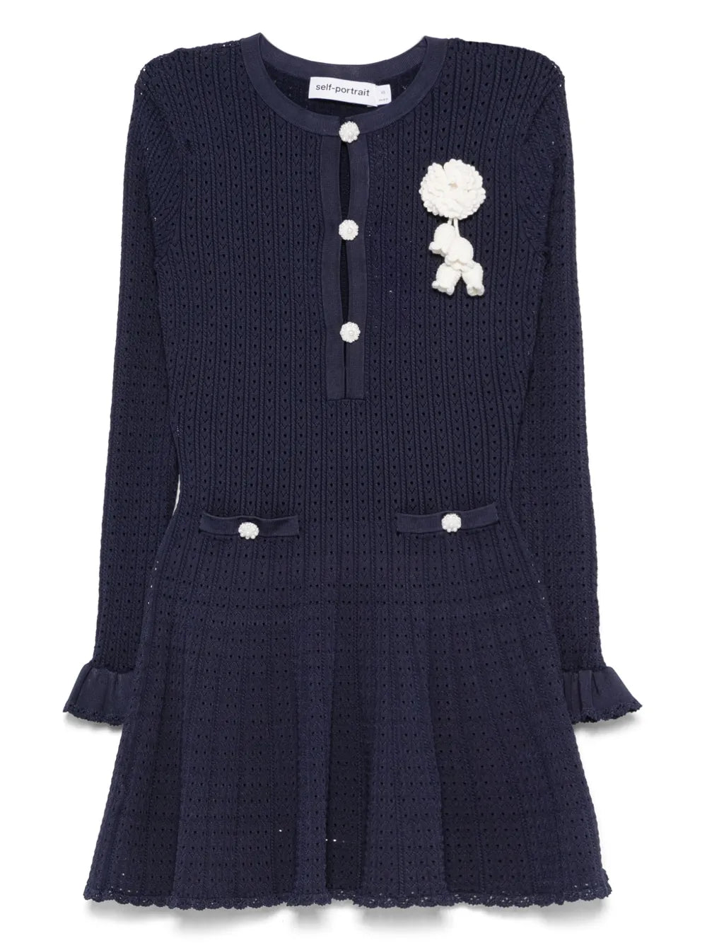 Self Portrait Crochet Knit Dress