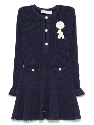 Self Portrait Crochet Knit Dress