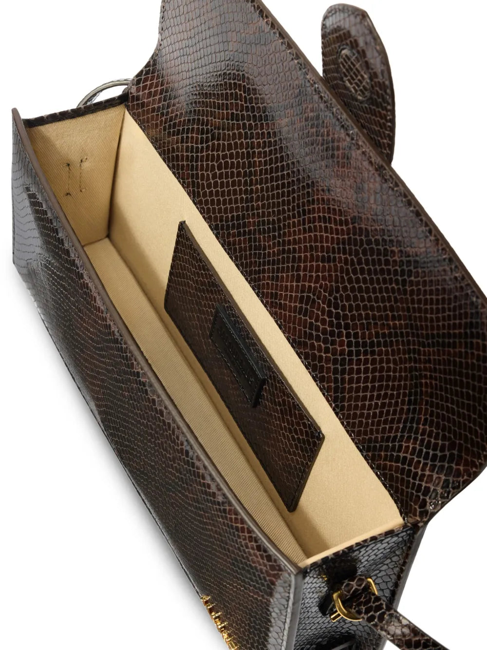 Jacquemus Le Chouchou Snakeskin Leather Flap Shoulder Bag