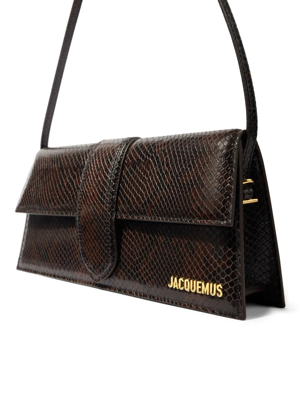 Jacquemus Le Chouchou Snakeskin Leather Flap Shoulder Bag