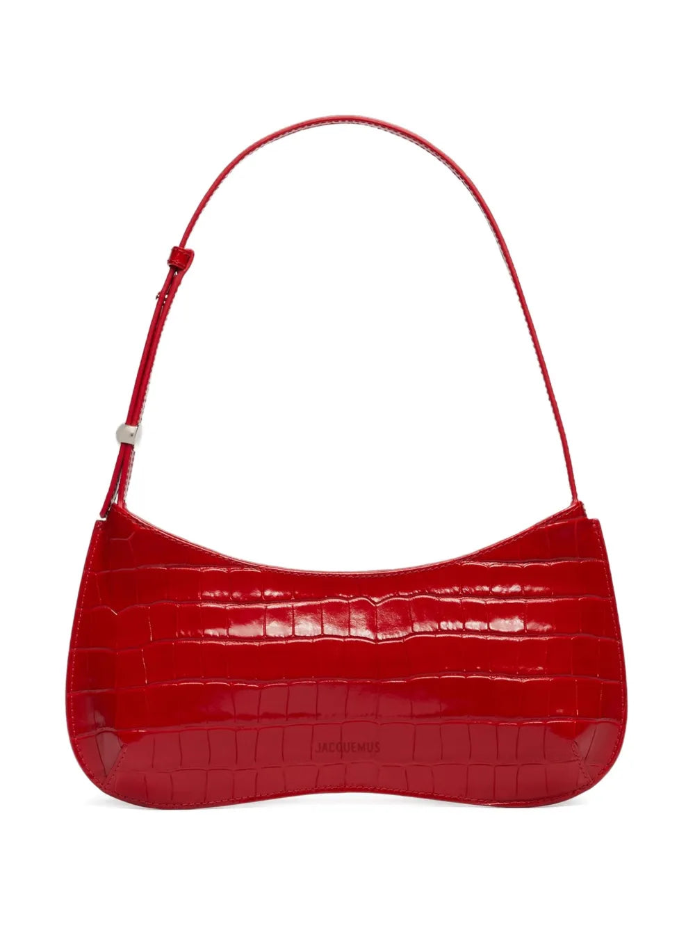 Jacquemus Le Bisou Crocodile Embossed Zip Shoulder Bag