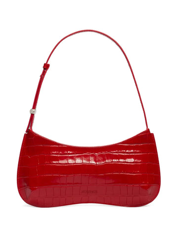Jacquemus Le Bisou Crocodile Embossed Zip Shoulder Bag