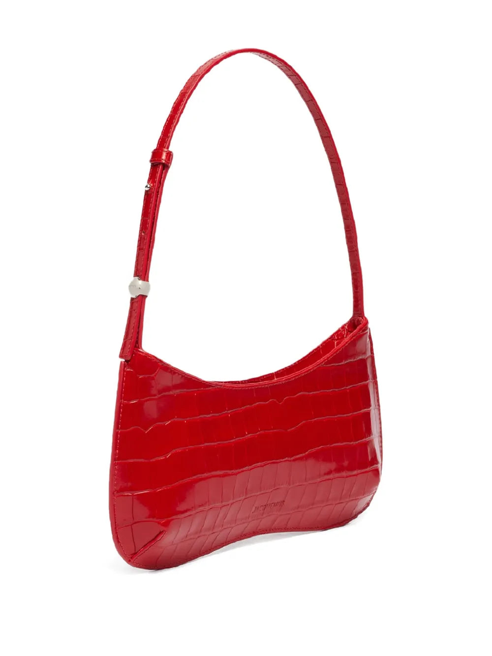 Jacquemus Le Bisou Crocodile Embossed Zip Shoulder Bag