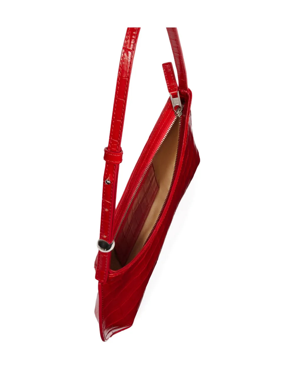 Jacquemus Le Bisou Crocodile Embossed Zip Shoulder Bag