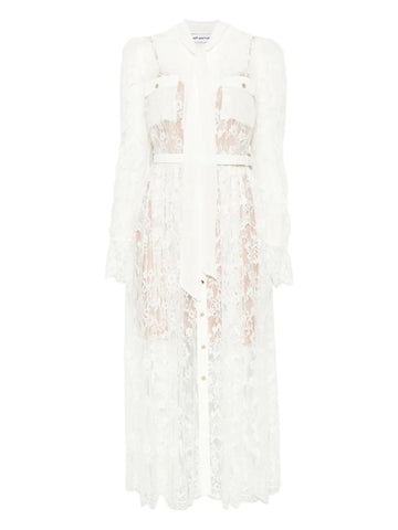 Self Portrait Lace Pussy Bow Midi Dress
