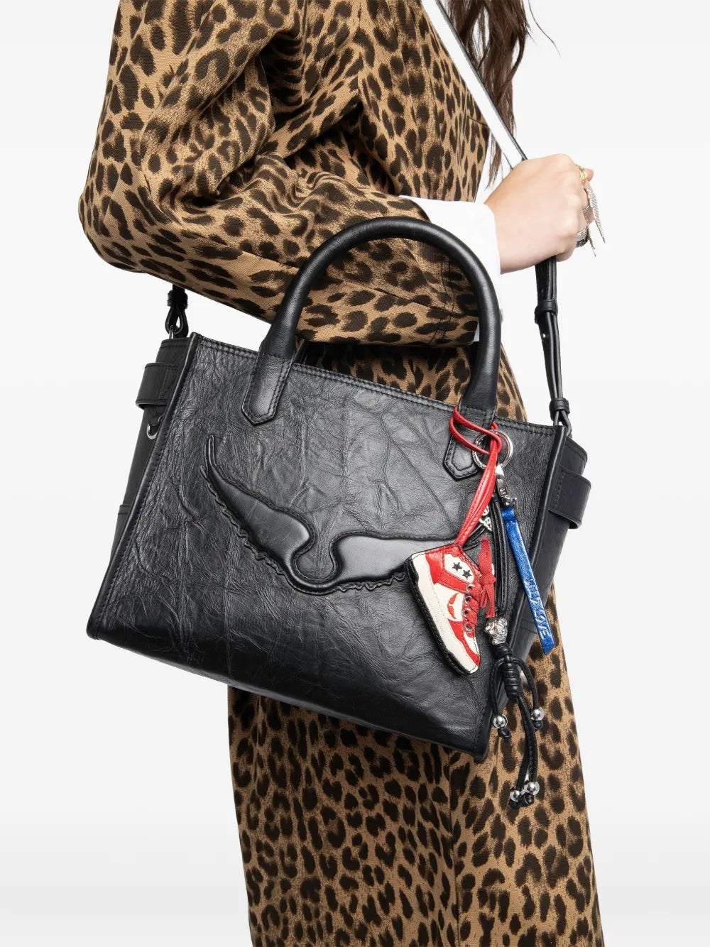 Zadigvoltaire Wings Leather Shoulder Bag