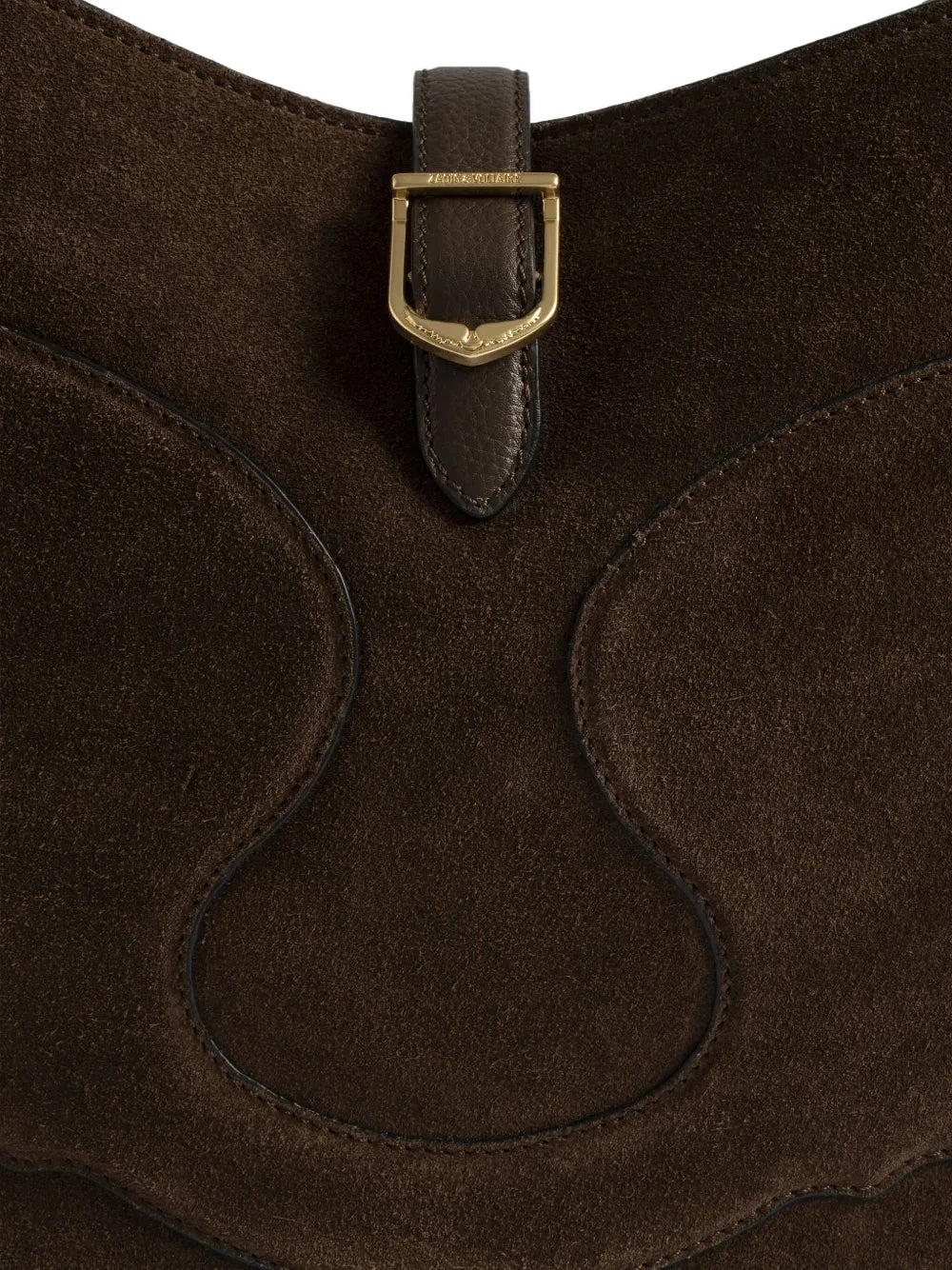 Zadigvoltaire Suede Curved Shoulder Bag