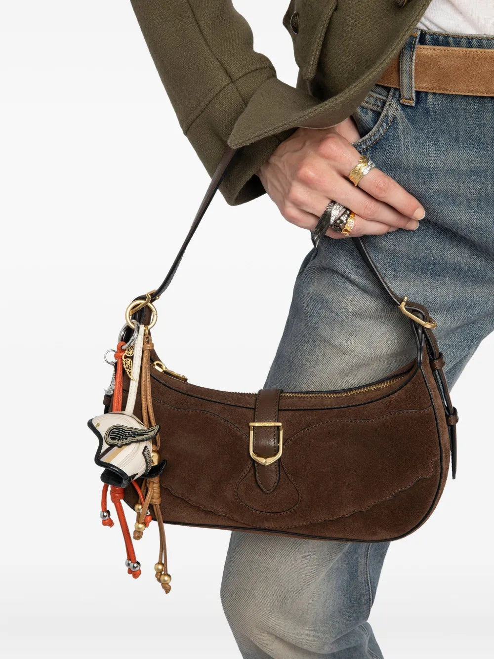 Zadigvoltaire Moonrise Suede Shoulder Bag