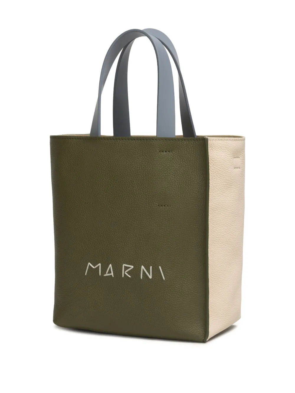 Marni Logo Printed Leather Tote Bag