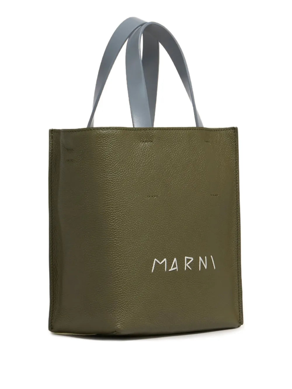 Marni Logo Printed Leather Tote Bag
