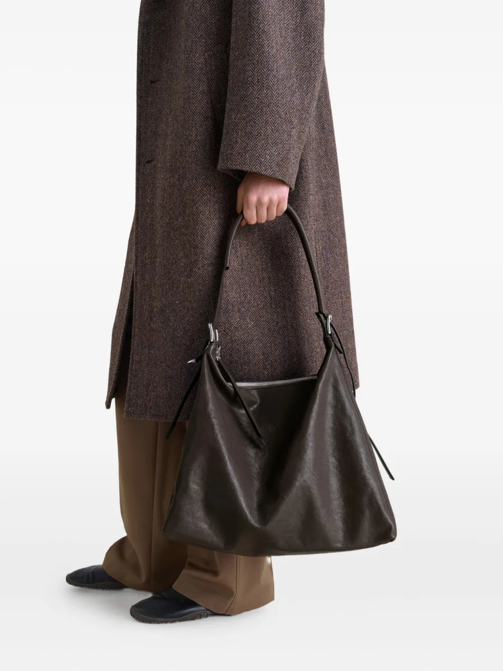 Lemaire Belted Hobo Leather Shoulder Bag