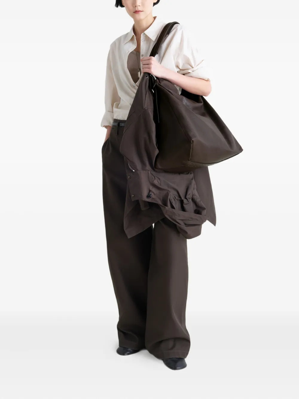 Lemaire Belted Hobo Leather Shoulder Bag