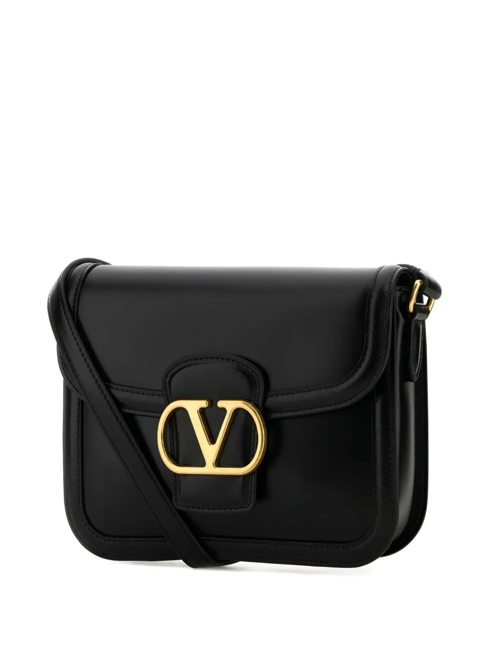 Valentino Garavani Gold Tone Logo Shoulder Bag