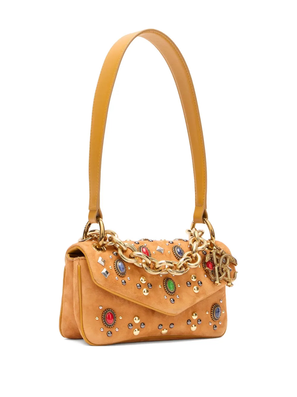 Roberto Cavalli Stone Embellished Shoulder Bag