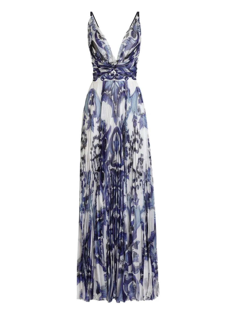 Dolce Gabbana Pleated Print Dress