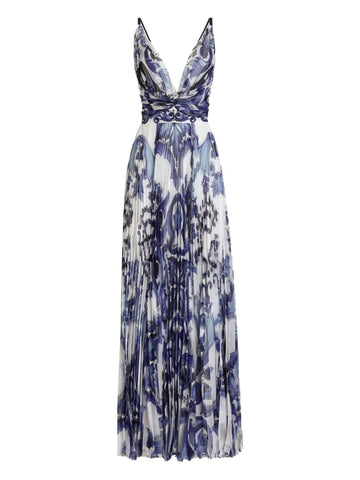 Dolce Gabbana Pleated Print Dress