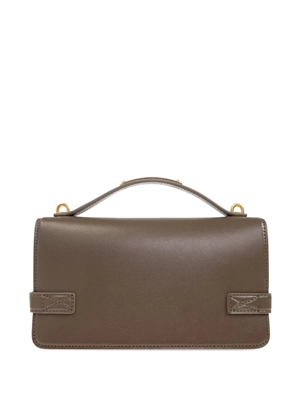 Balmain Logo Plaque Leather Shoulder Bag