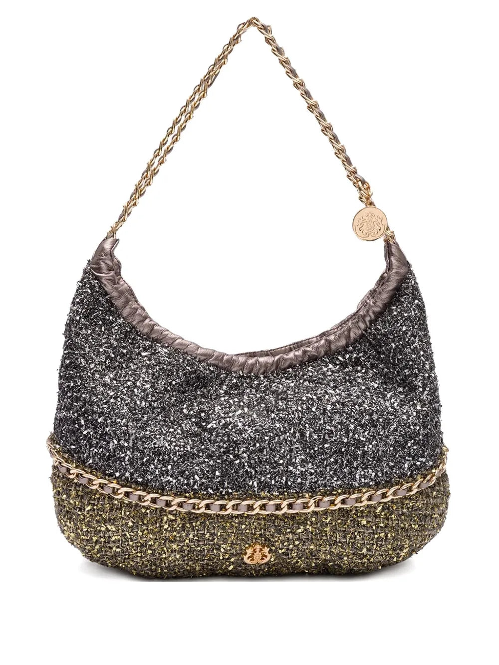 Isla Chain Embellished Textured Shoulder Bag
