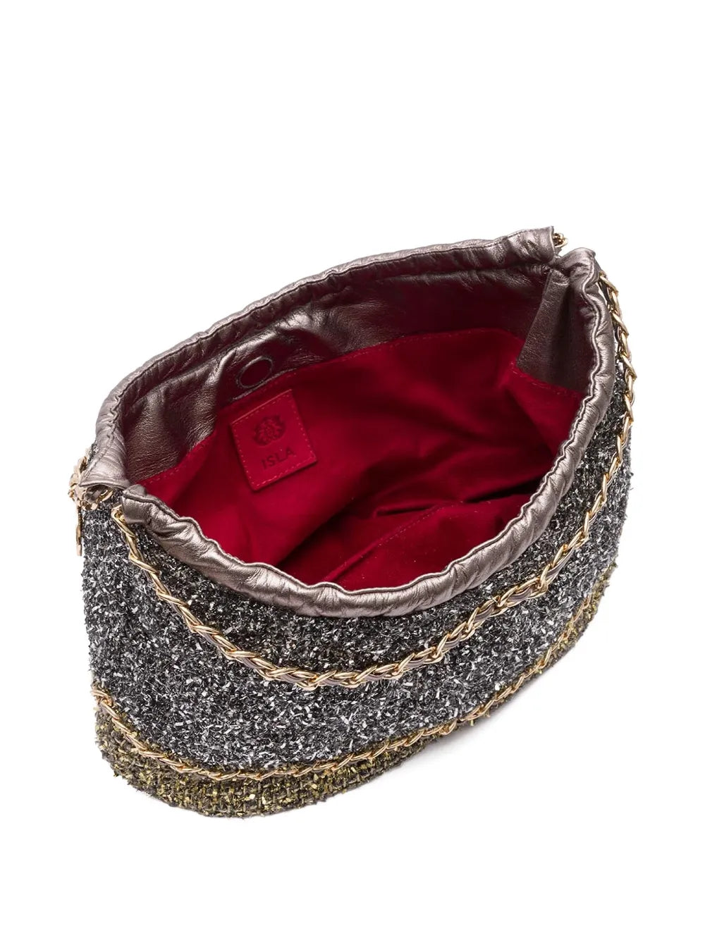 Isla Chain Embellished Textured Shoulder Bag