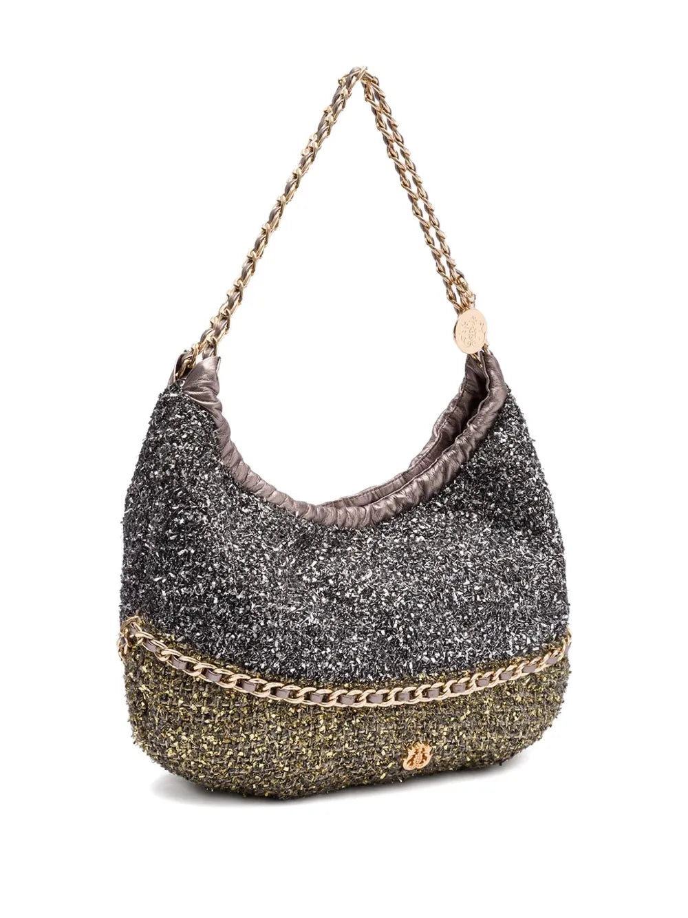 Isla Chain Embellished Textured Shoulder Bag