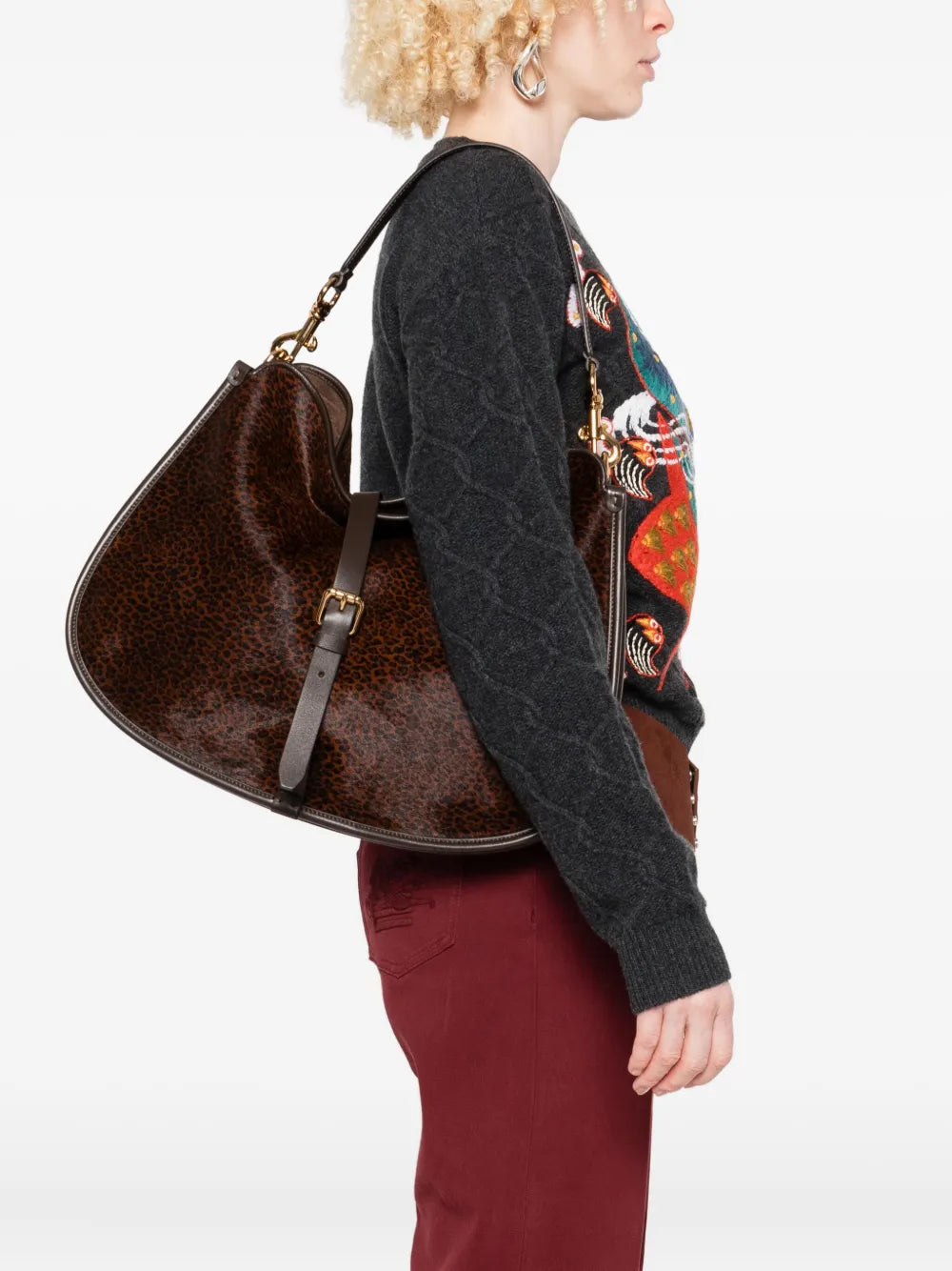 Etro Medium Leopard Print Shoulder Bag