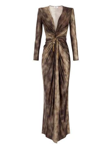 Elisabetta Franchi Twist Front Maxi Dress