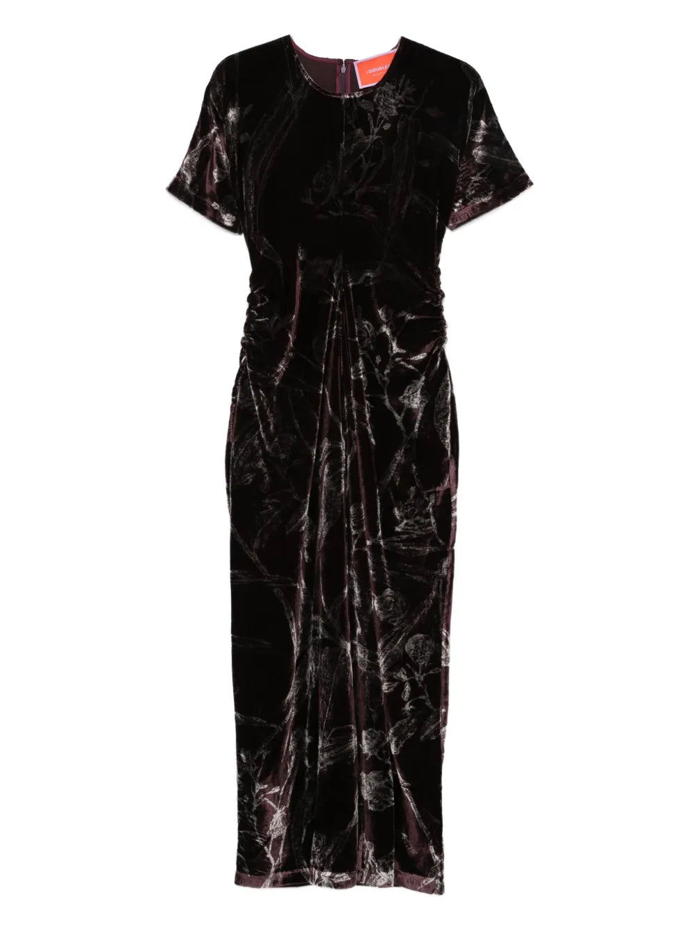 La Doublej Velvet Floral Print Dress