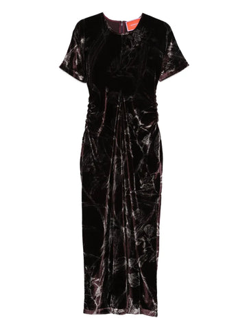 La Doublej Velvet Floral Print Dress