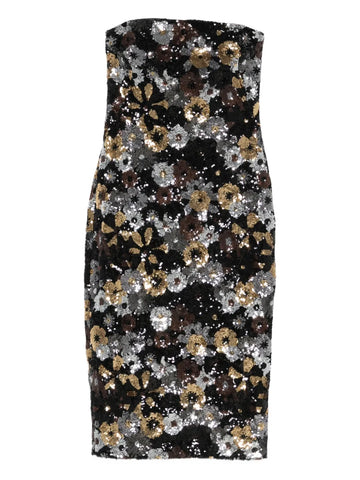Max Mara Sequin Embellished Floral Print Midi Dress