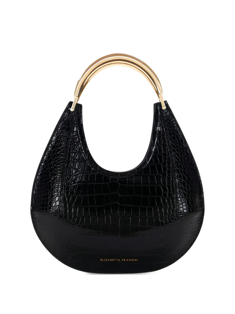 Elisabetta Franchi Medium Crocodile Embossed Shoulder Bag