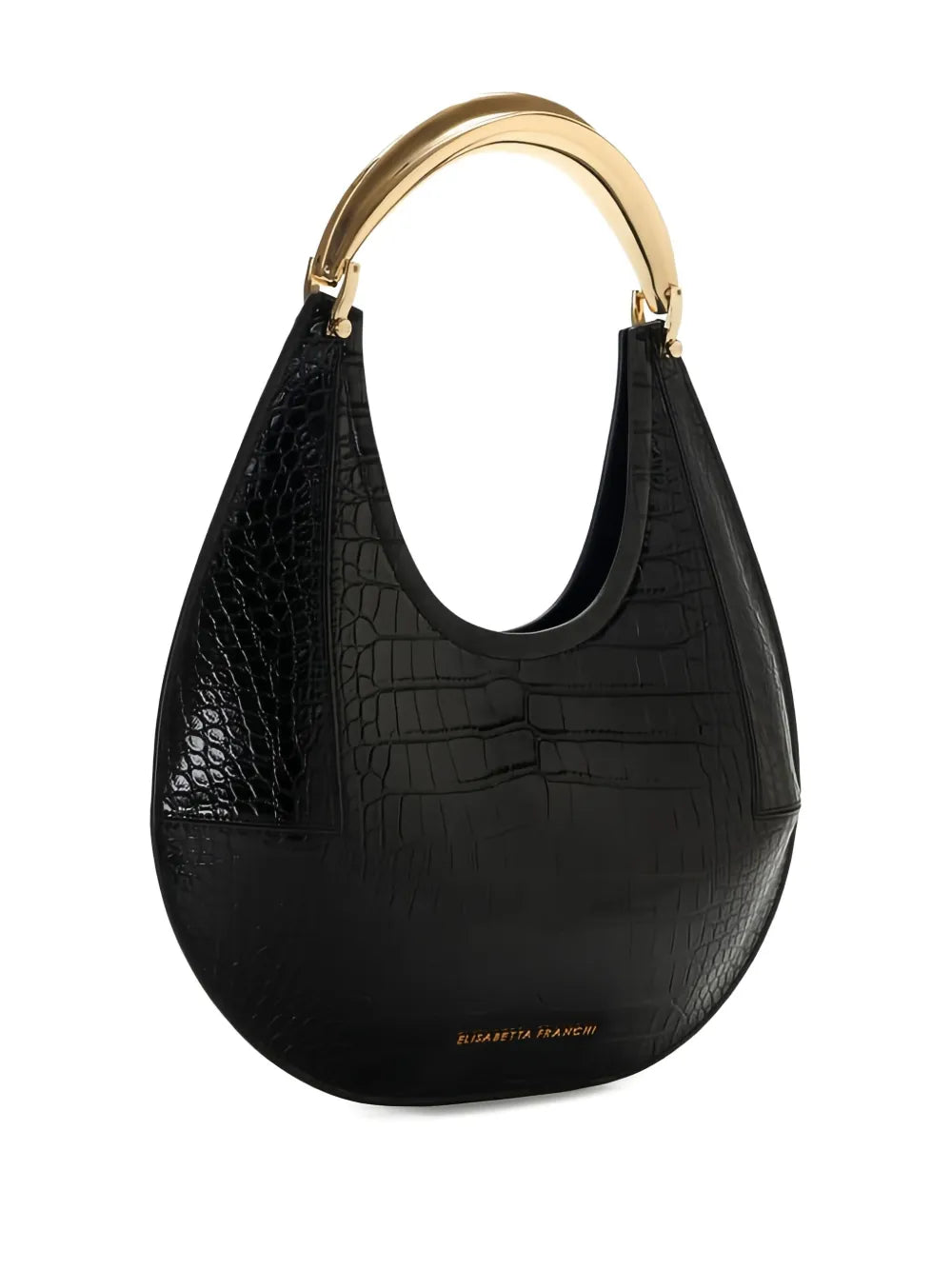 Elisabetta Franchi Medium Crocodile Embossed Shoulder Bag