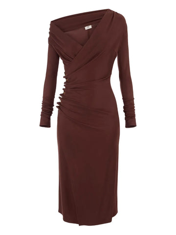 Elisabetta Franchi Draped Midi Dress