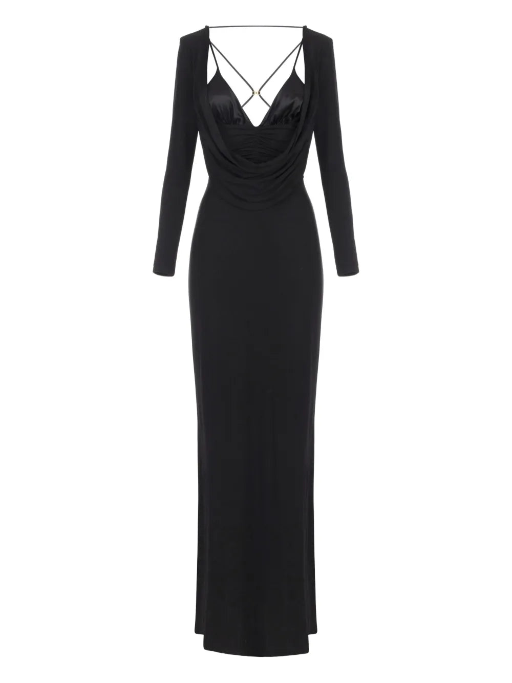 Elisabetta Franchi Draped Long Sleeve Dress