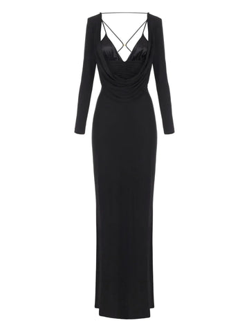 Elisabetta Franchi Draped Long Sleeve Dress