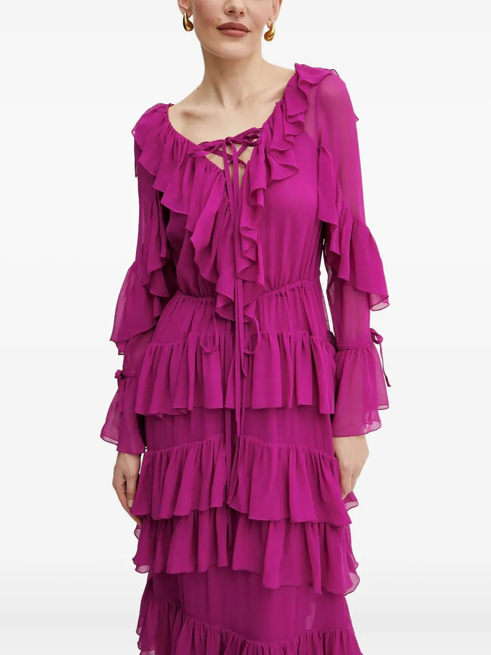 Luisa Spagnoli Ruffled Tiered Maxi Dress
