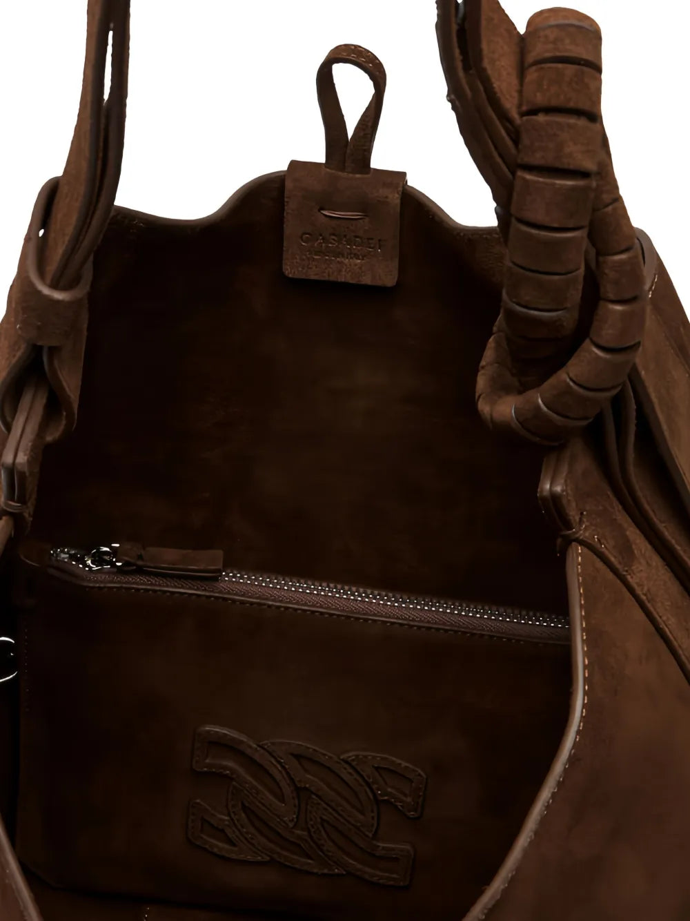 Casadei Knotted Suede Shoulder Bag