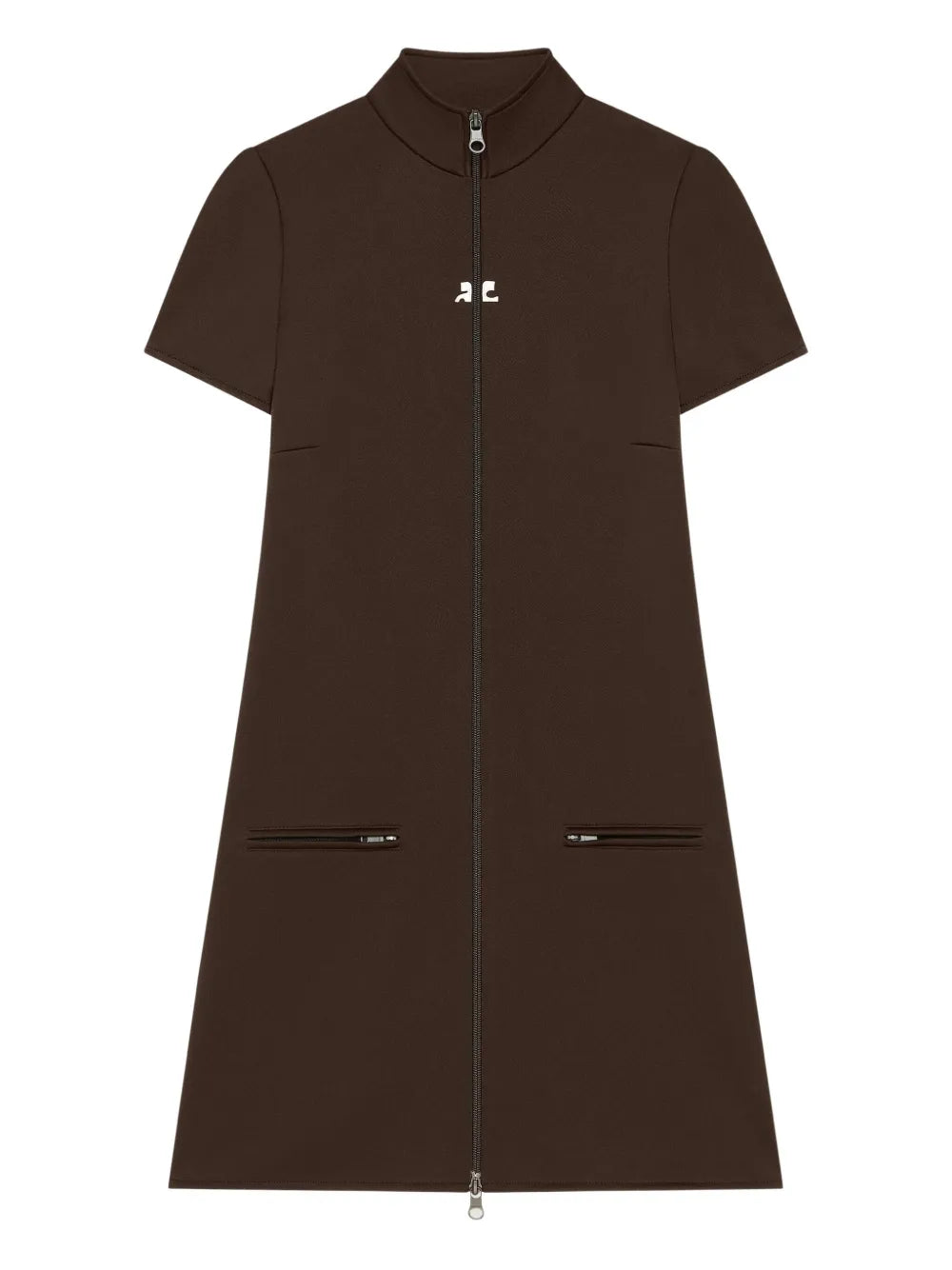 Courreges Zip Up Short Sleeve Dress