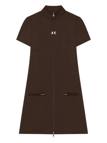 Courreges Zip Up Short Sleeve Dress