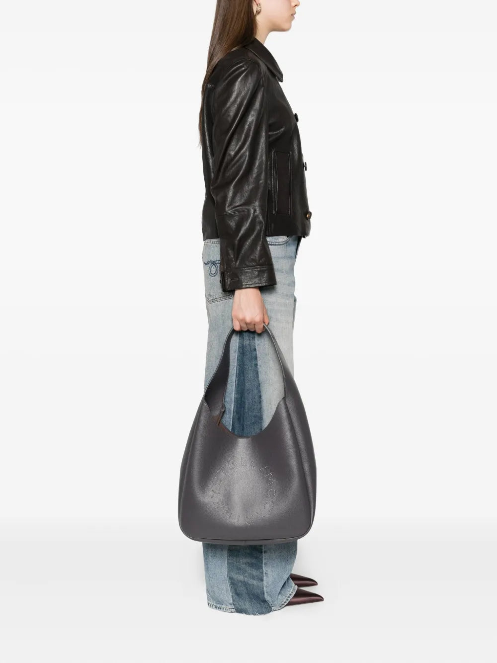 Stella Mccartney Logo Slouchy Hobo Shoulder Bag