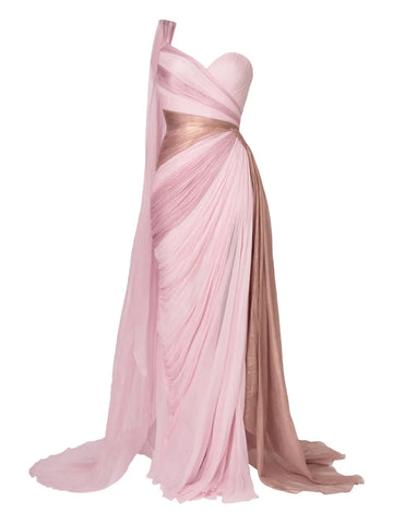 Iris Serban Alexa Draped One Shoulder Gown