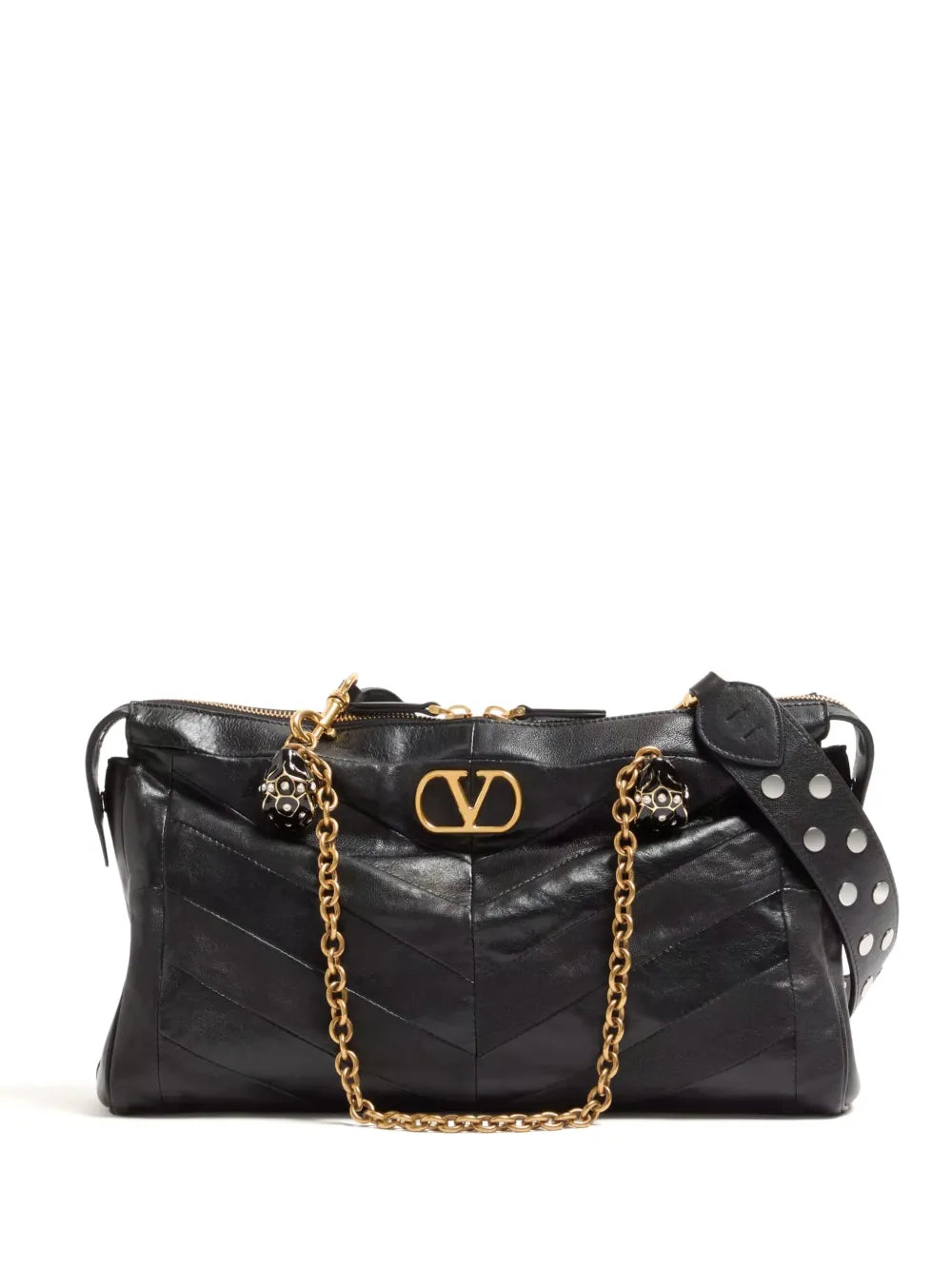 Valentino Garavani Panthea Chevron Pattern Shoulder Bag