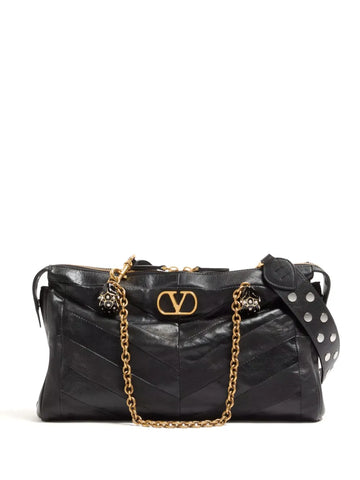 Valentino Garavani Panthea Chevron Pattern Shoulder Bag