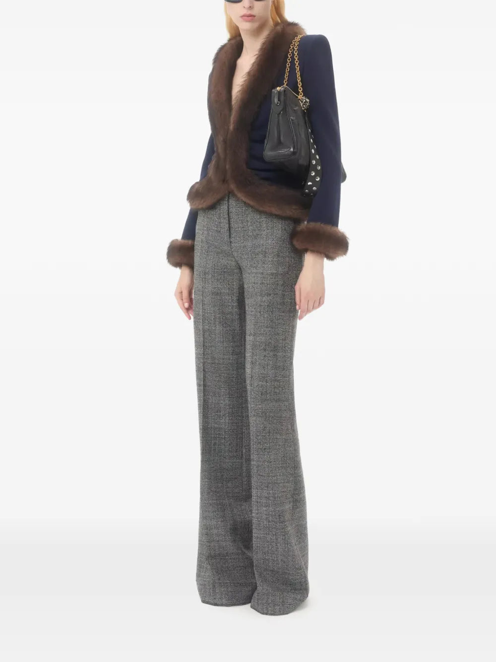Valentino Garavani Panthea Chevron Pattern Shoulder Bag