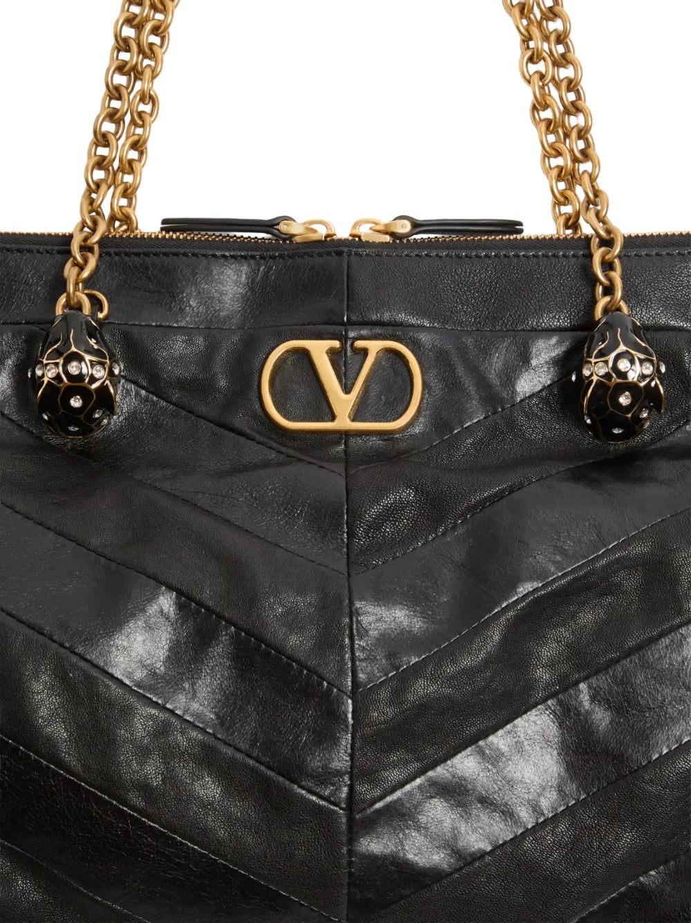 Valentino Garavani Panthea Chevron Pattern Shoulder Bag