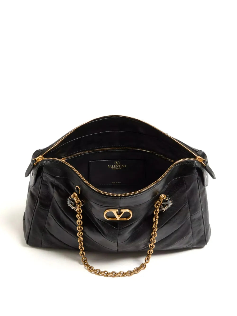 Valentino Garavani Panthea Chevron Pattern Shoulder Bag